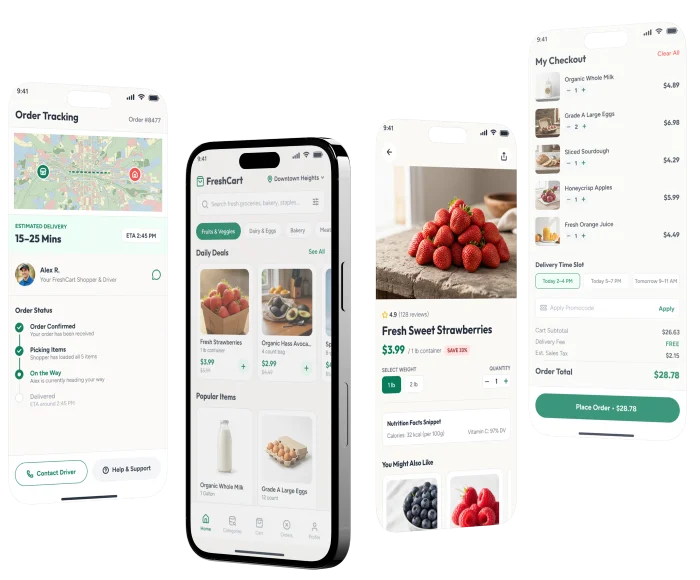 Grocery Solutions for Different Growth Models