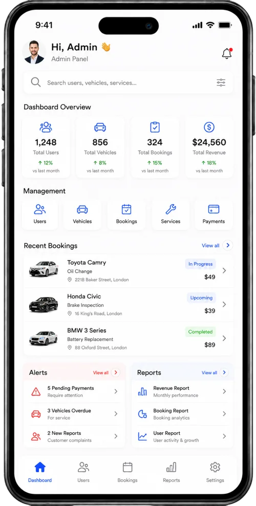 Automotive Development Admin Panel
